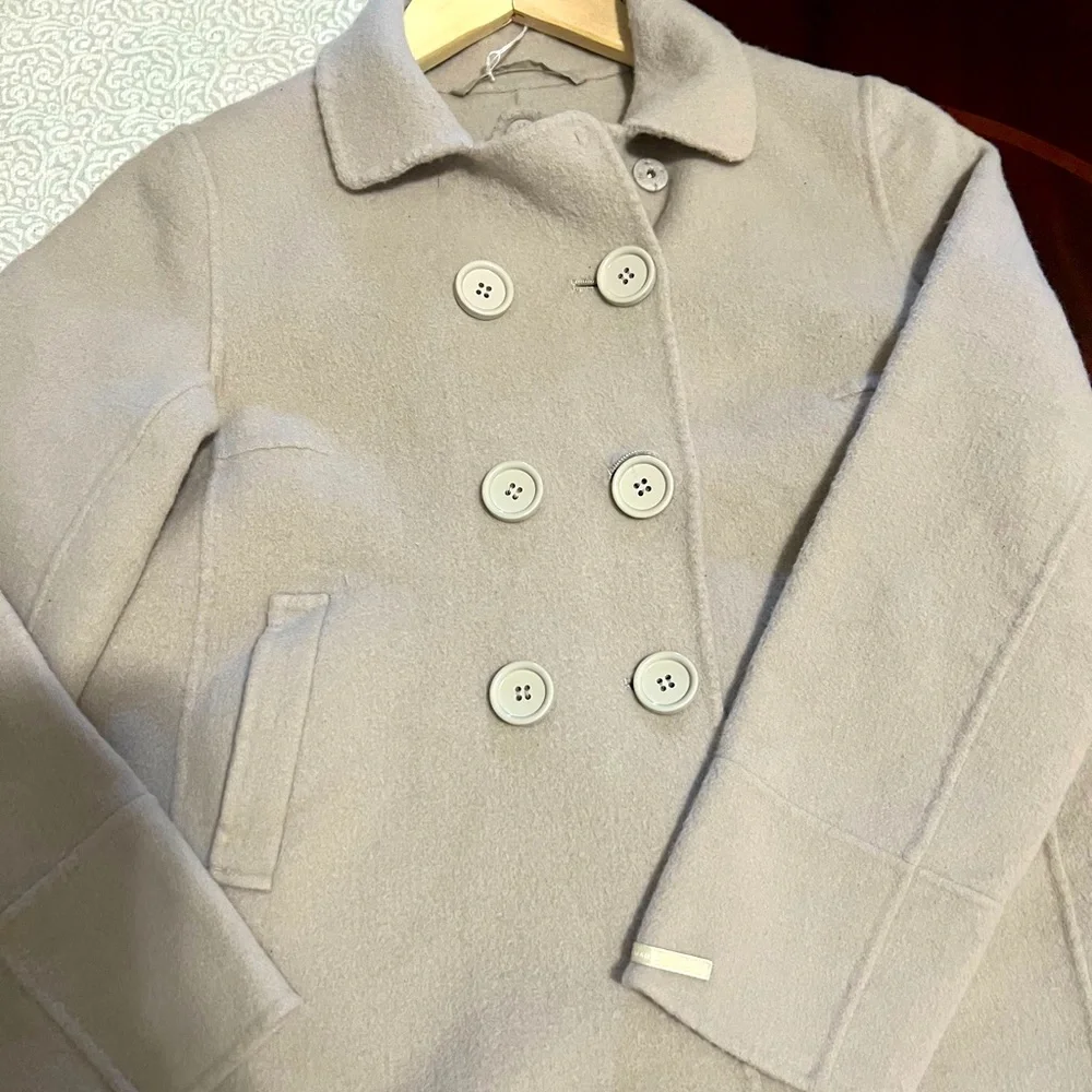 S Max Mara Angora Blend Pea Coat Cream | Quiet Luxury Old Money Chic Timeless - Picture 1 of 16